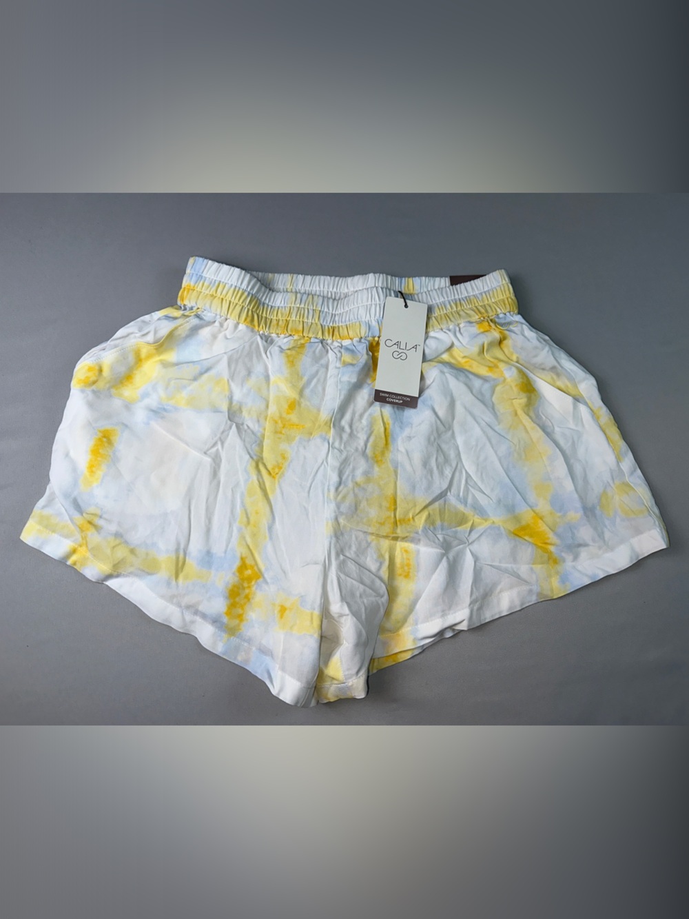 Calia by Carrie Underwood Women's Swim Coverup ShortsYellow Tie-Dye Lounge